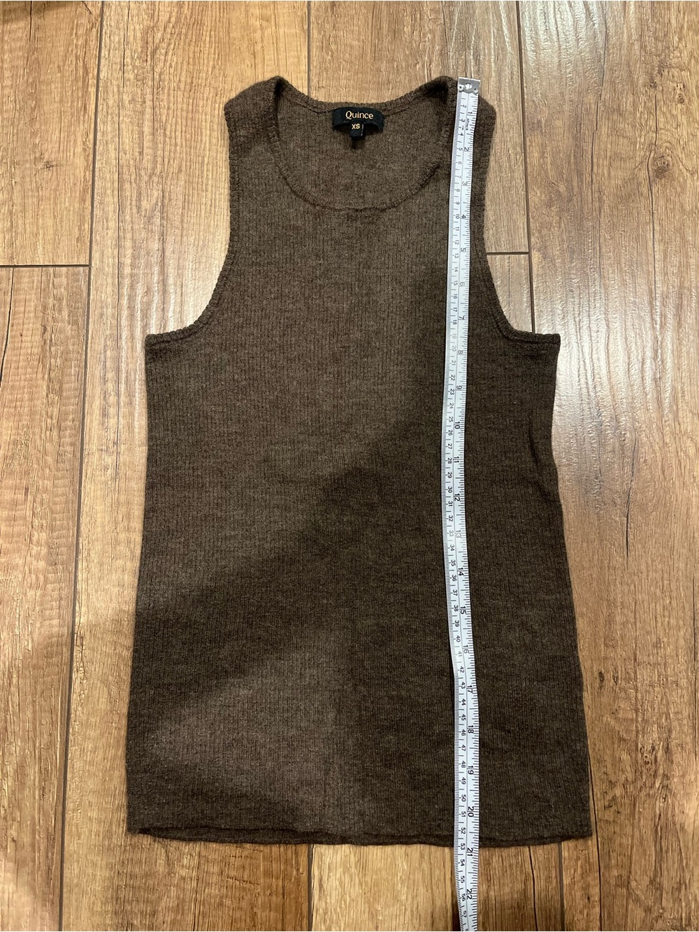 Quince Brown Ribbed Cashmere Tank Top - Picture 6 of 6